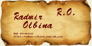 Radmir Olbina vizit kartica